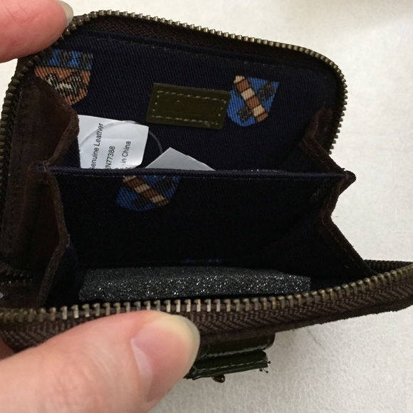 Early Y2k J crew wallet brown suede & green patented leather - with tags! - Picture 4 of 7